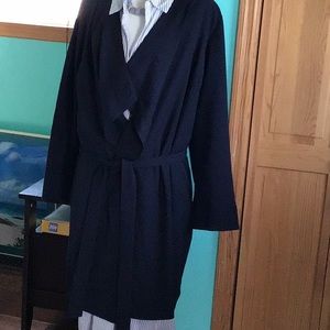 Navy blue jacket for inside or out.